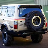 80 Series Rear Bar with LED Taillights, Wheel Carrier & Custom Accessories