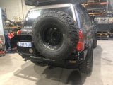 GU4 Patrol Rear Bar with Wheel Carrier & Jerry Can Holders - Custom Built, Powder Coated, LED Taillights